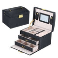 Jewelry Organizer Large Jewelry Box High Capacity Jewelry Makeup Storage Makeup Organizer Leather Beauty Travel Box