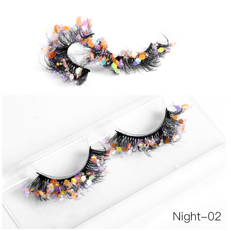 Color Eyelashes Multi Layer Thick Cross Mink Eyelashes 8D FLUFFY