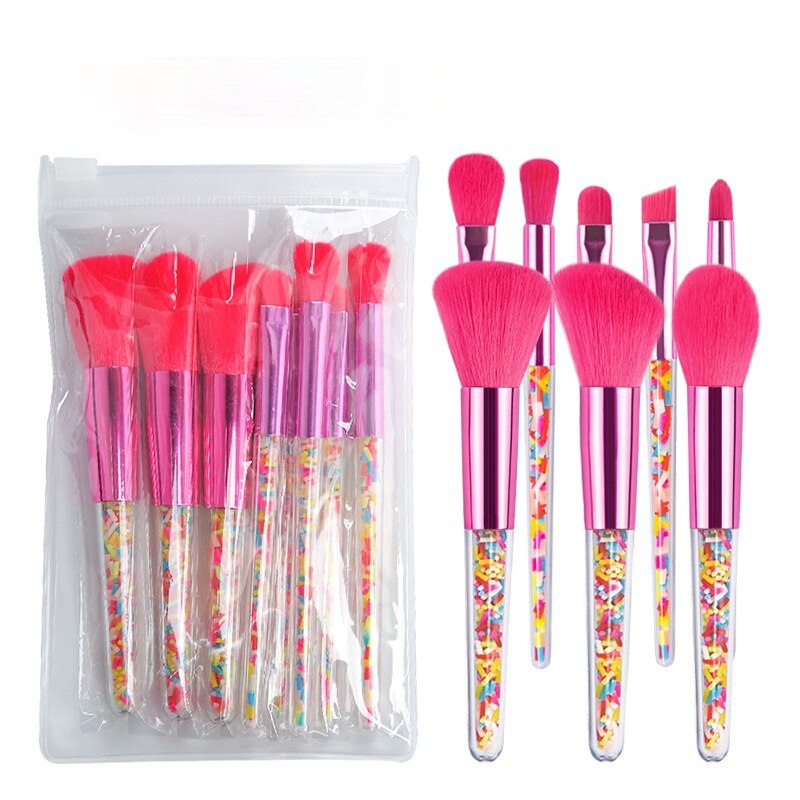 5/8pcs Mini Candy Makeup Brushes Soft Eyeshadow Powder Blush Eyebrow Brush Set Candy Theme Cosmetic Tools