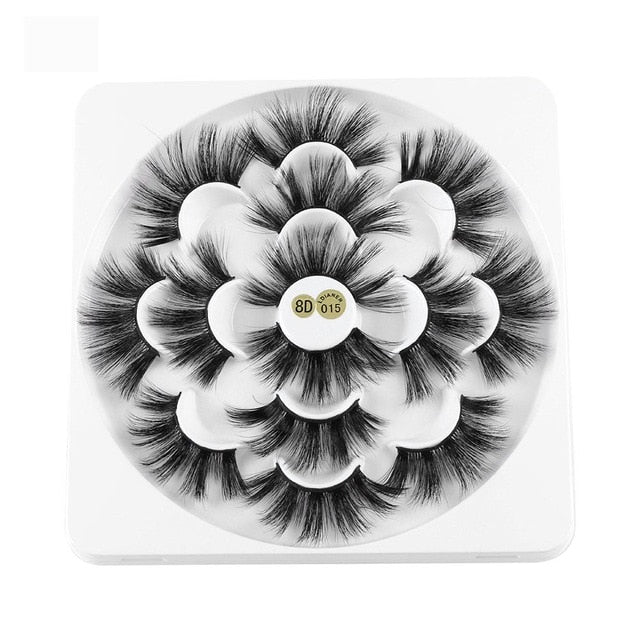 7 Pairs 3D Mink Eyelashes 25mm Lashes Thick Long Wispy Fluffy Handmade Eyelashes