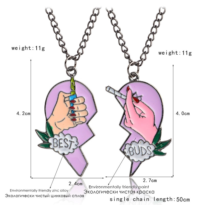 Heart shaped Best friends necklace BEST BUDS