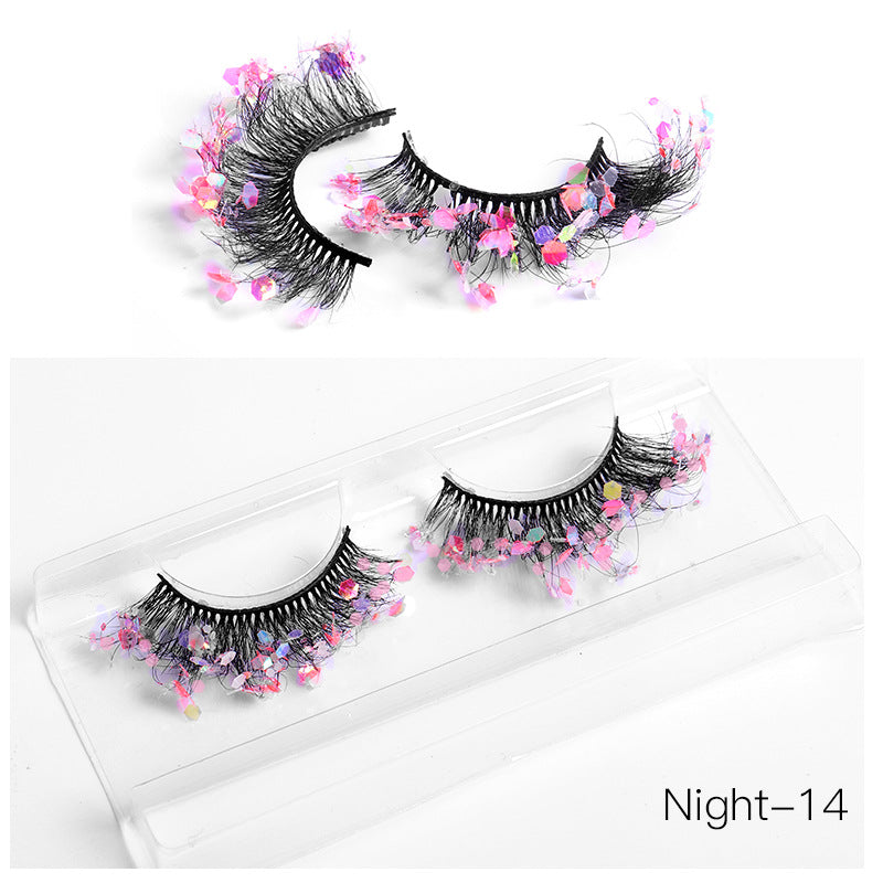 Color Eyelashes Multi Layer Thick Cross Mink Eyelashes 8D FLUFFY