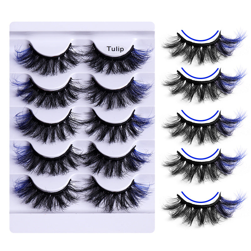 5 Pairs Of Colorful Eyelashes Multi Layer Mink Like Eyelashes