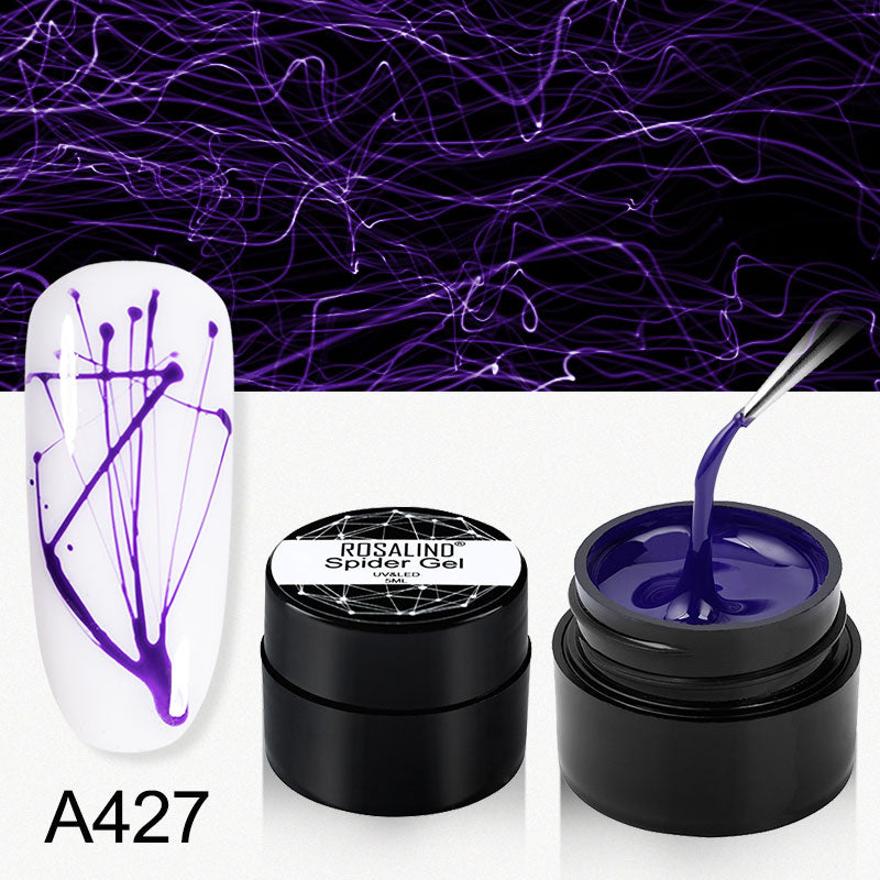 ROSALIND Gel Spider Line For Nails Art Gel Polish UV Colors Painting Gel Nail Polish Spider Gel Polish