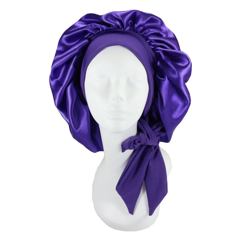 Laced Sleeping Bonnet Cap Silk Hair CareSleeping Cap