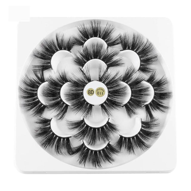 7 Pairs 3D Mink Eyelashes 25mm Lashes Thick Long Wispy Fluffy Handmade Eyelashes