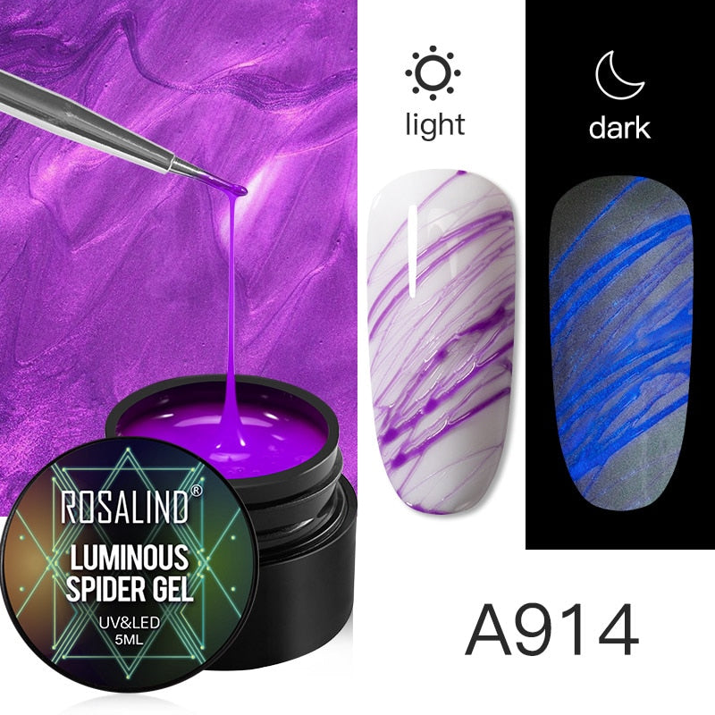 ROSALIND Gel Spider Line For Nails Art Gel Polish UV Colors Painting Gel Nail Polish Spider Gel Polish