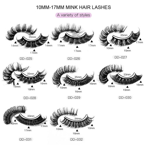 10 Pairs Of Multi-Layer Thick Mink Like Eyelashes