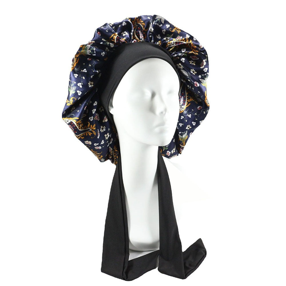 Laced Sleeping Bonnet Cap Silk Hair CareSleeping Cap
