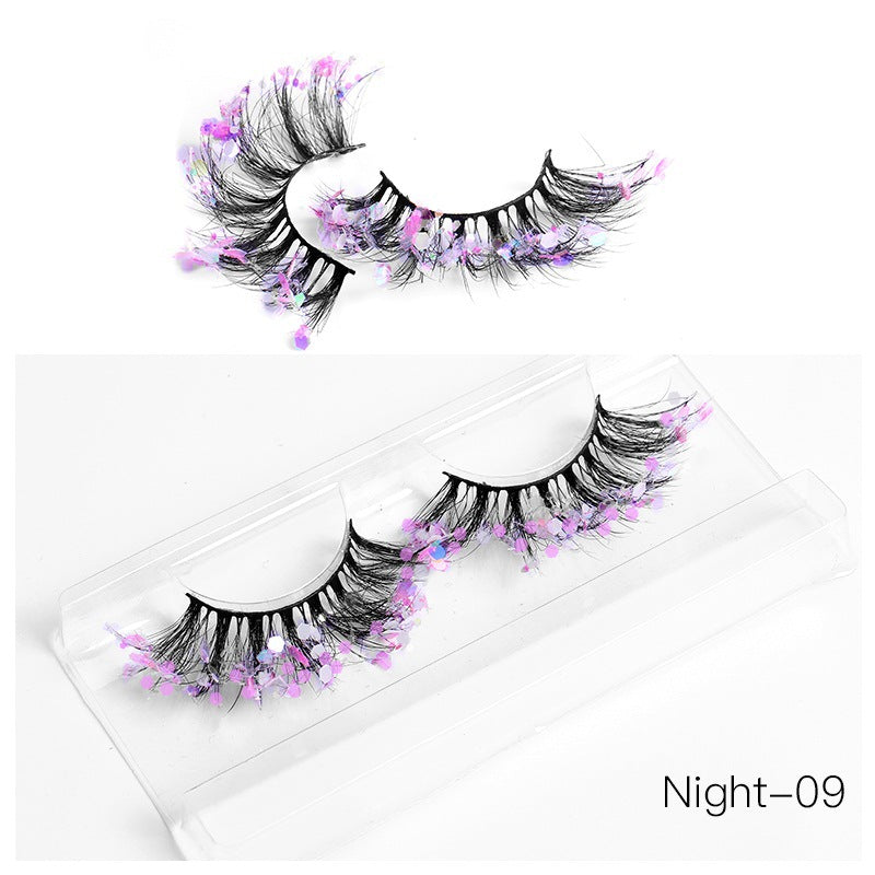 Color Eyelashes Multi Layer Thick Cross Mink Eyelashes 8D FLUFFY