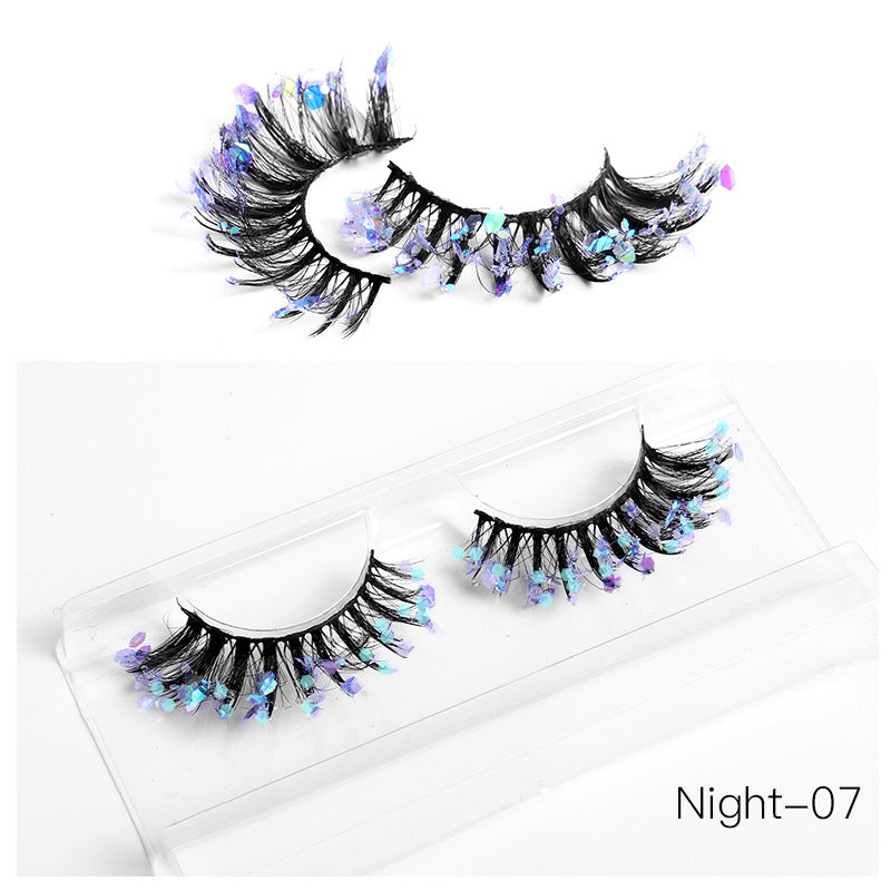 Color Eyelashes Multi Layer Thick Cross Mink Eyelashes 8D FLUFFY