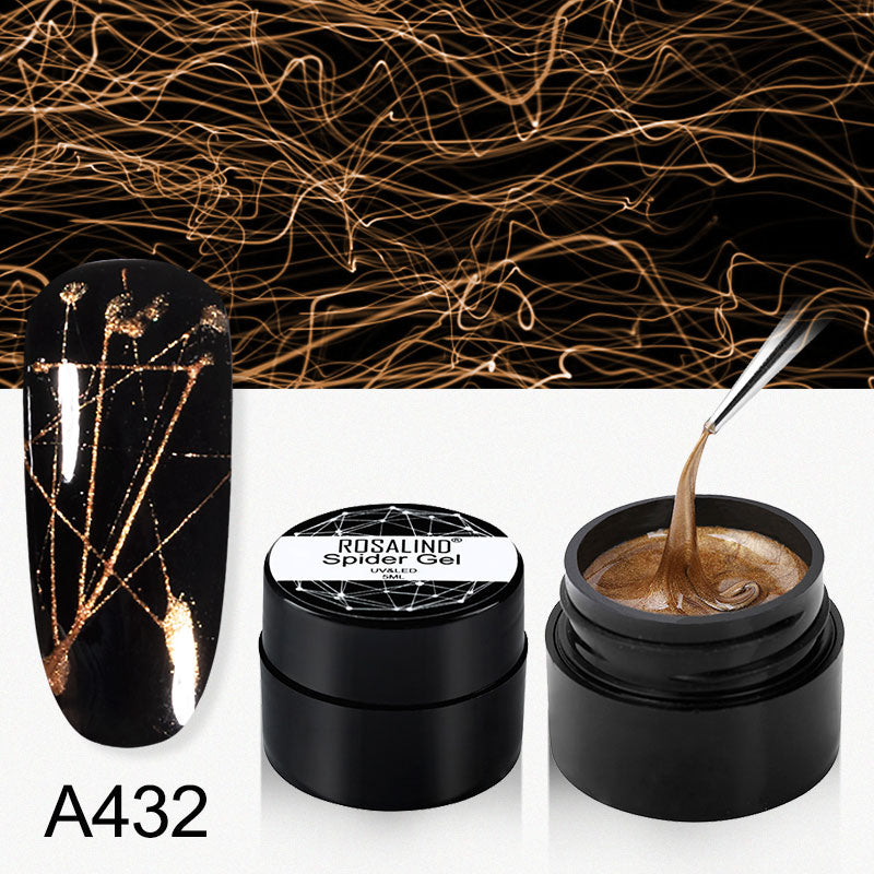 ROSALIND Gel Spider Line For Nails Art Gel Polish UV Colors Painting Gel Nail Polish Spider Gel Polish