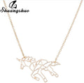 Origami Unicorn Necklace Pendant