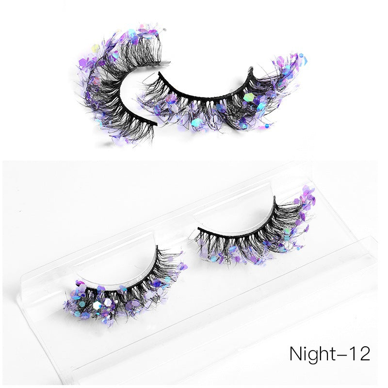 Color Eyelashes Multi Layer Thick Cross Mink Eyelashes 8D FLUFFY
