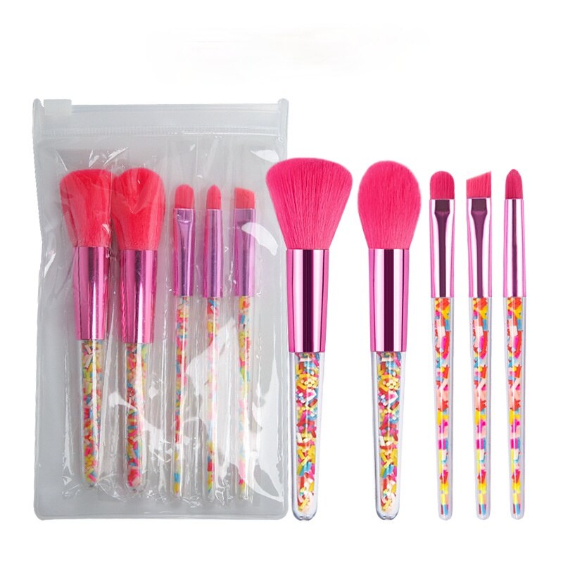 5/8pcs Mini Candy Makeup Brushes Soft Eyeshadow Powder Blush Eyebrow Brush Set Candy Theme Cosmetic Tools