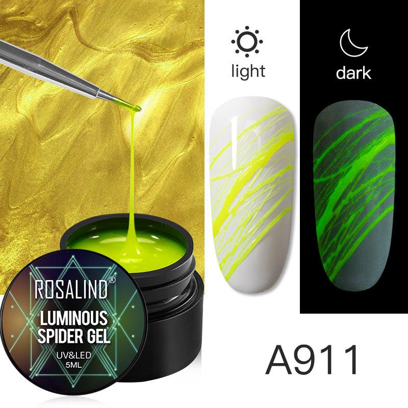 ROSALIND Gel Spider Line For Nails Art Gel Polish UV Colors Painting Gel Nail Polish Spider Gel Polish