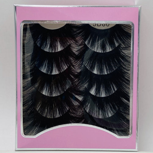 5D 25mm 5 Pairs Mink Eyelashes Multi-Layer
