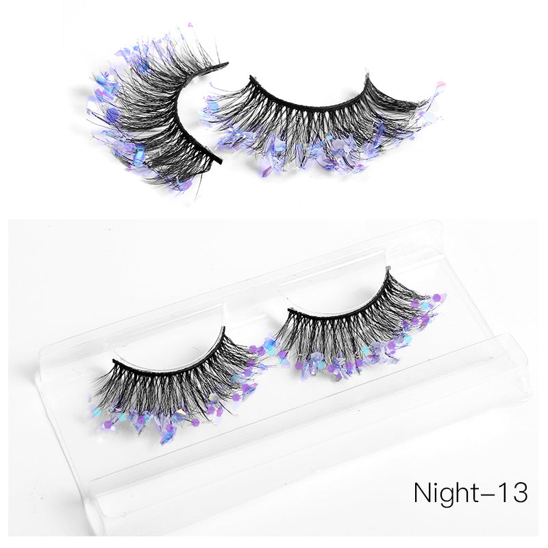 Color Eyelashes Multi Layer Thick Cross Mink Eyelashes 8D FLUFFY