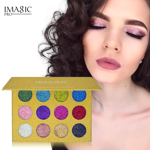 12 Color Pressed Glitters Single Eyeshadow Diamond Rainbow Make Up