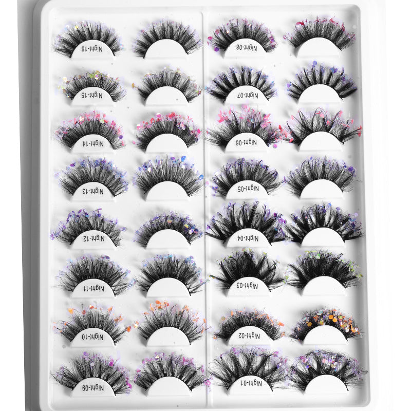 Color Eyelashes Multi Layer Thick Cross Mink Eyelashes 8D FLUFFY