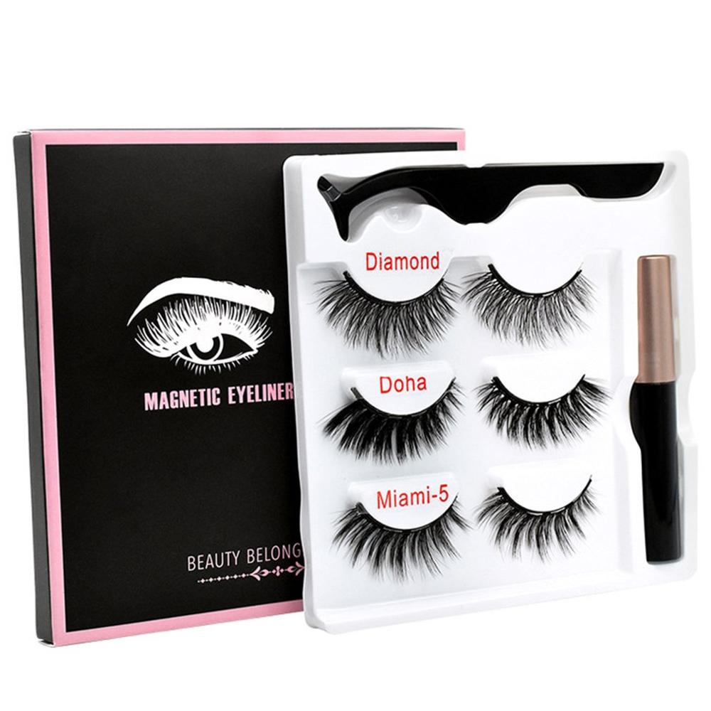 Magnetic False Eyelashes 3 Pairs Of Magnetic Eyelashes