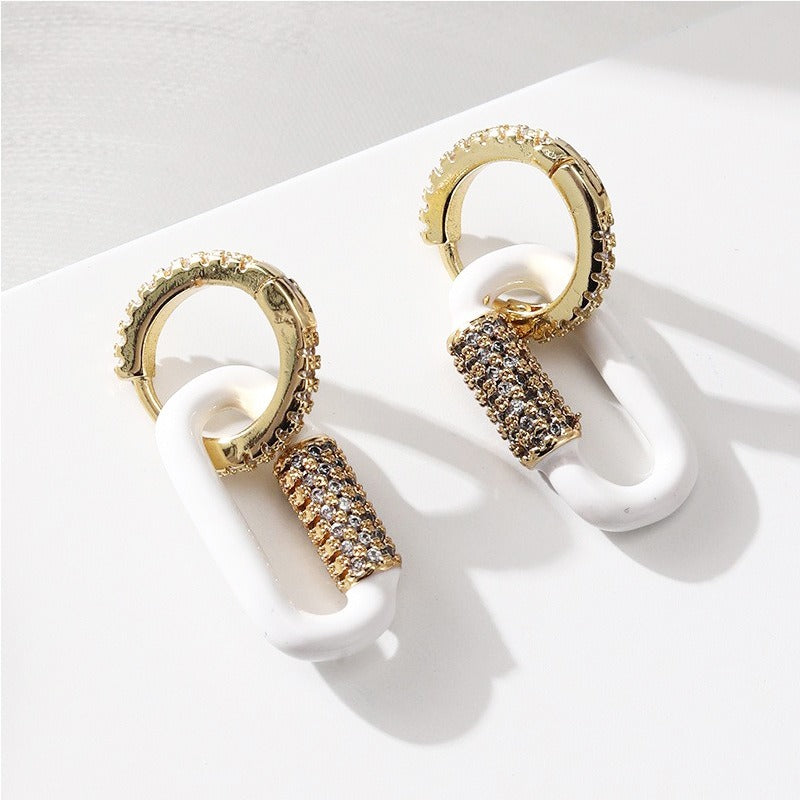 Diamond Geometric Earrings