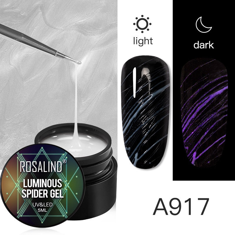 ROSALIND Gel Spider Line For Nails Art Gel Polish UV Colors Painting Gel Nail Polish Spider Gel Polish