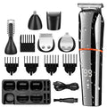 New 6 in 1 Multifunctional Hair Clippers Electric Hair Clippers Rechargeable Water Proof LCD Digital Display Haircutting Set