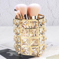 Metal Makeup Brush Storage Tube  Makeup Organizer Bead Crystal Jewelry Storage Box