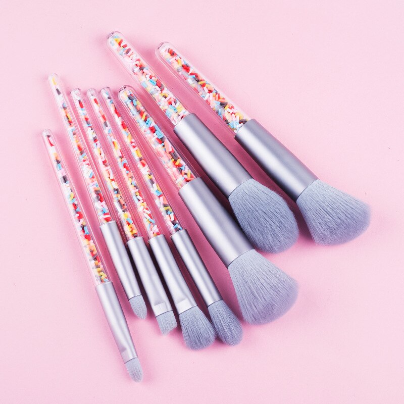 5/8pcs Mini Candy Makeup Brushes Soft Eyeshadow Powder Blush Eyebrow Brush Set Candy Theme Cosmetic Tools