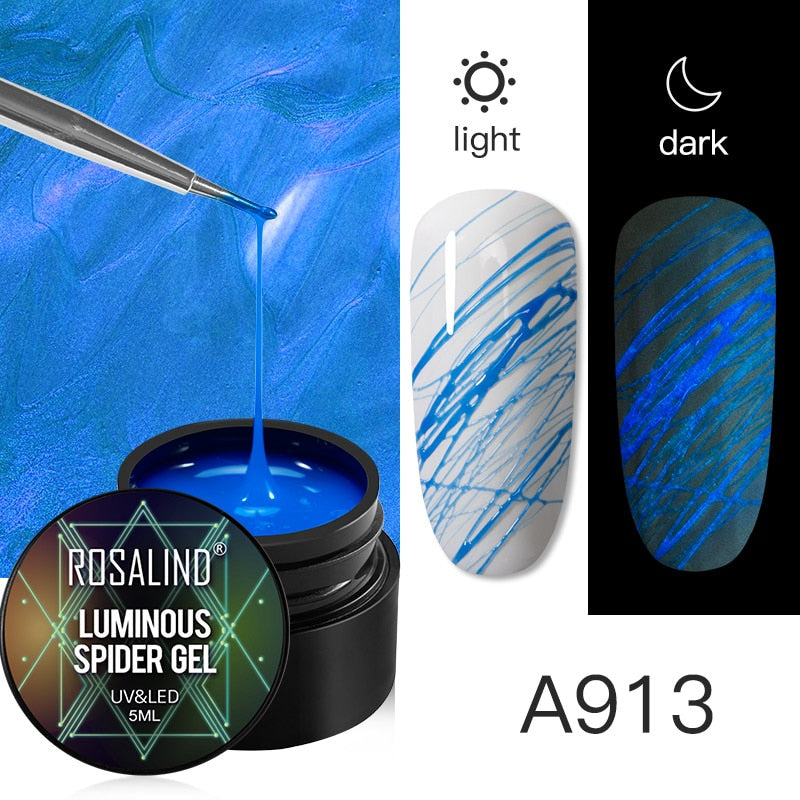 ROSALIND Gel Spider Line For Nails Art Gel Polish UV Colors Painting Gel Nail Polish Spider Gel Polish