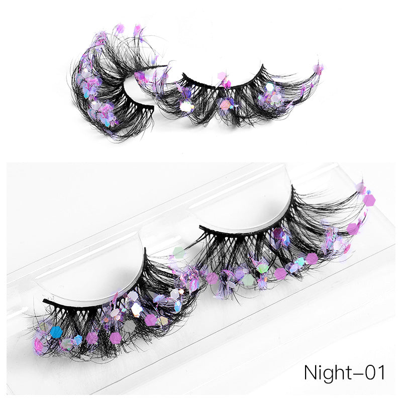 Color Eyelashes Multi Layer Thick Cross Mink Eyelashes 8D FLUFFY