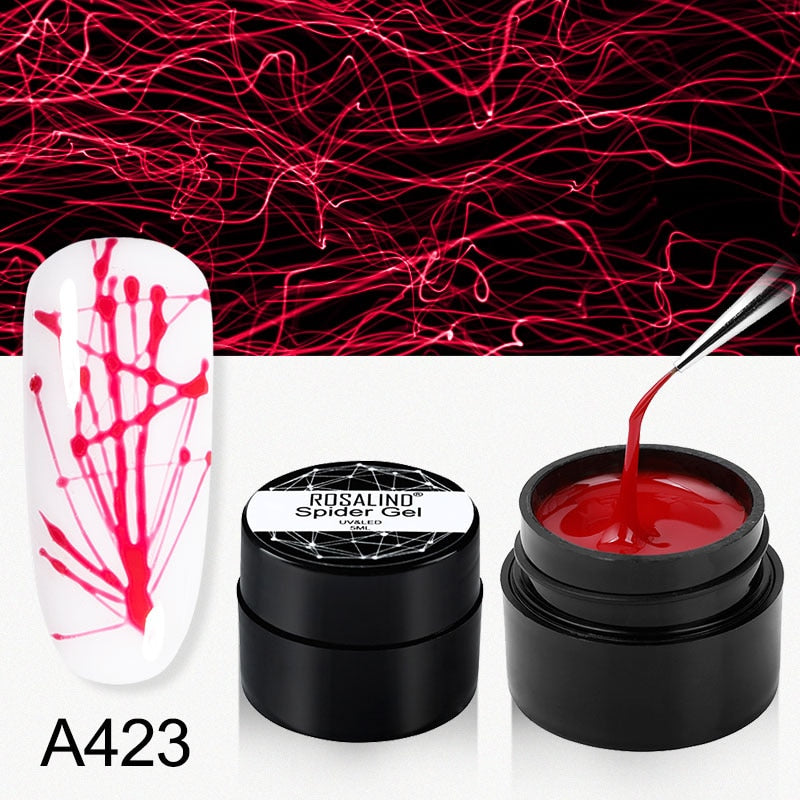 ROSALIND Gel Spider Line For Nails Art Gel Polish UV Colors Painting Gel Nail Polish Spider Gel Polish