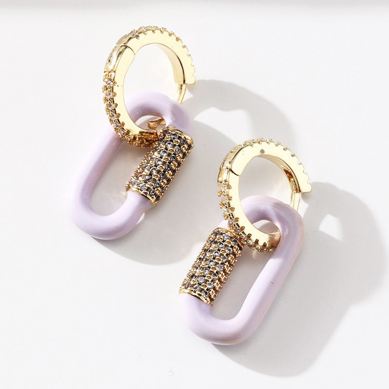 Diamond Geometric Earrings