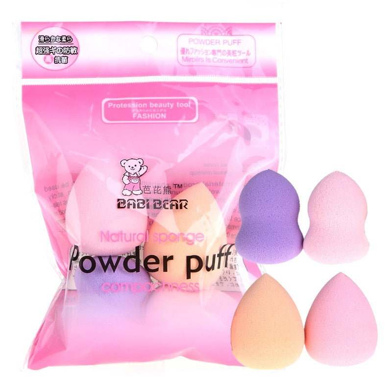 4PC set Mini Beauty Soft Makeup Sponge Puff Face Nose Facial Foundation Base Liquid Powder Blending Drop Shape Cosmetic Tool