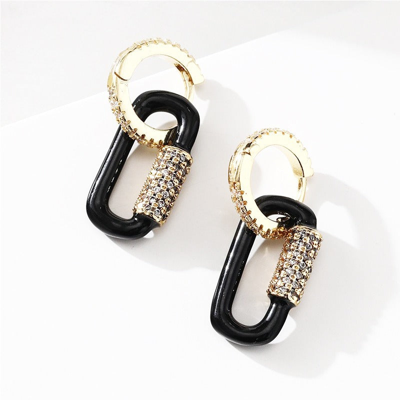 Diamond Geometric Earrings