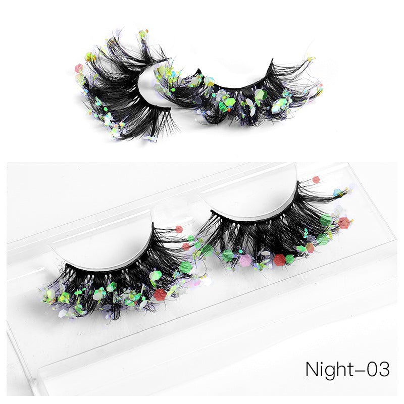 Color Eyelashes Multi Layer Thick Cross Mink Eyelashes 8D FLUFFY