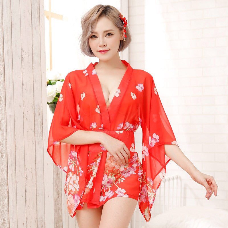 Sexy Japanese Printed Lingerie Robe