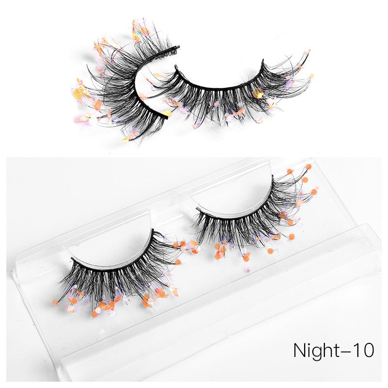 Color Eyelashes Multi Layer Thick Cross Mink Eyelashes 8D FLUFFY