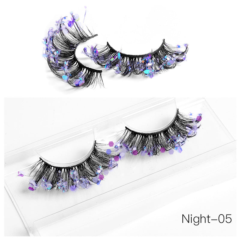 Color Eyelashes Multi Layer Thick Cross Mink Eyelashes 8D FLUFFY