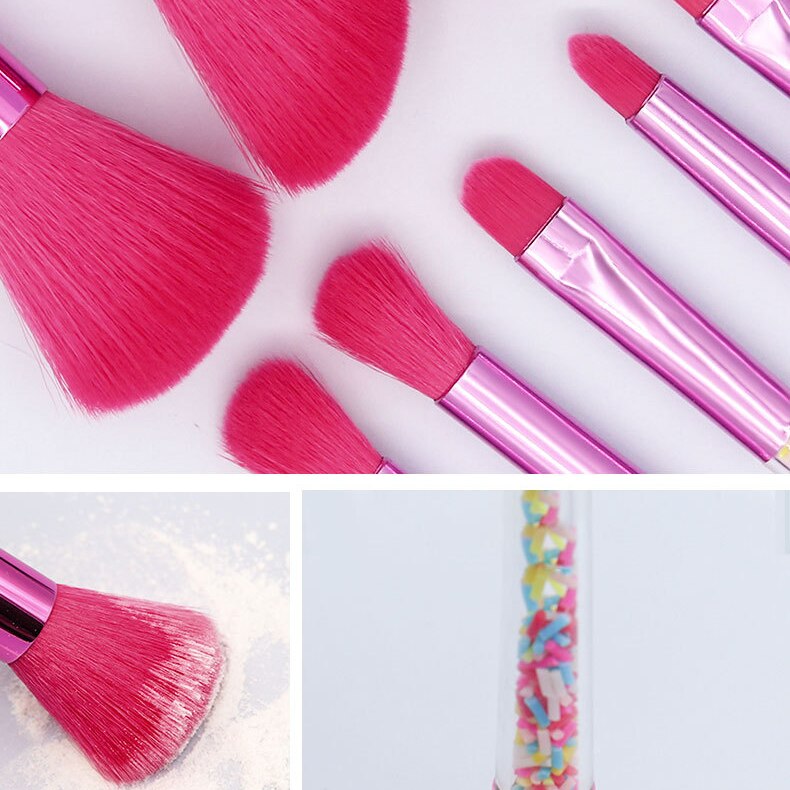 5/8pcs Mini Candy Makeup Brushes Soft Eyeshadow Powder Blush Eyebrow Brush Set Candy Theme Cosmetic Tools