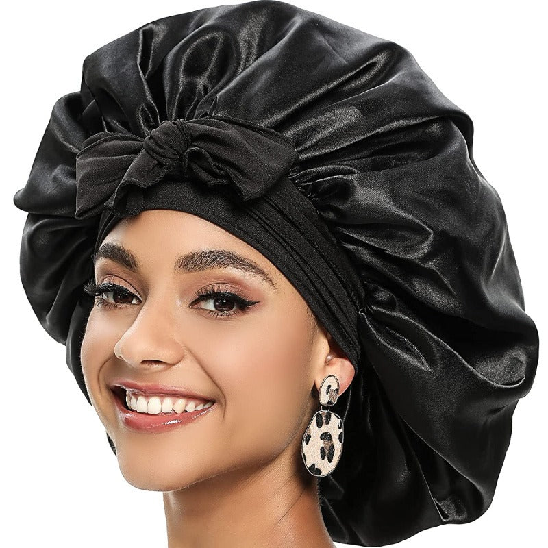 Laced Sleeping Bonnet Cap Silk Hair CareSleeping Cap