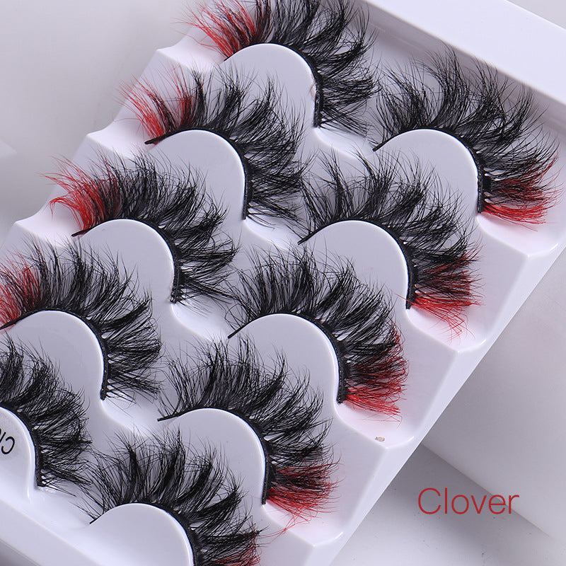 5 Pairs Of Colorful Eyelashes Multi Layer Mink Like Eyelashes