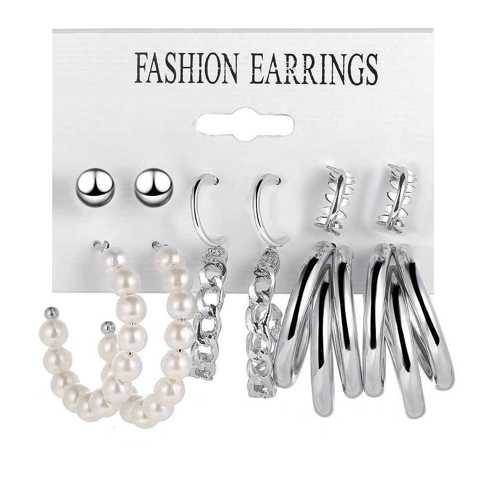 6PC Multi Styled Earring Set