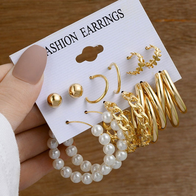 6PC Multi Styled Earring Set