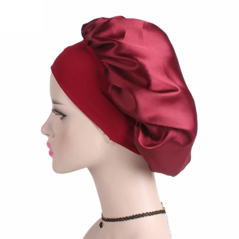 Satin Bonnet Hair Styling Cap Women Night Sleep Head Wrap