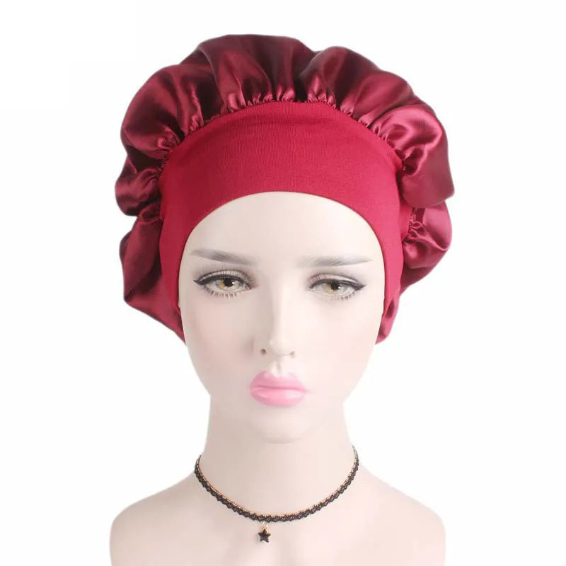 Satin Bonnet Hair Styling Cap Women Night Sleep Head Wrap
