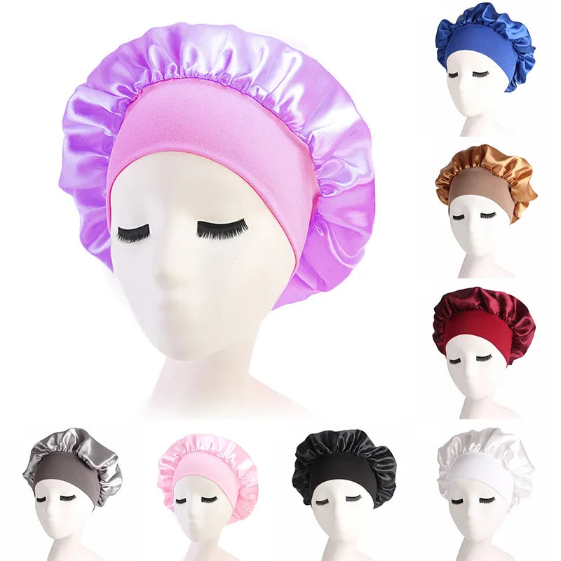 Satin Bonnet Hair Styling Cap Women Night Sleep Head Wrap