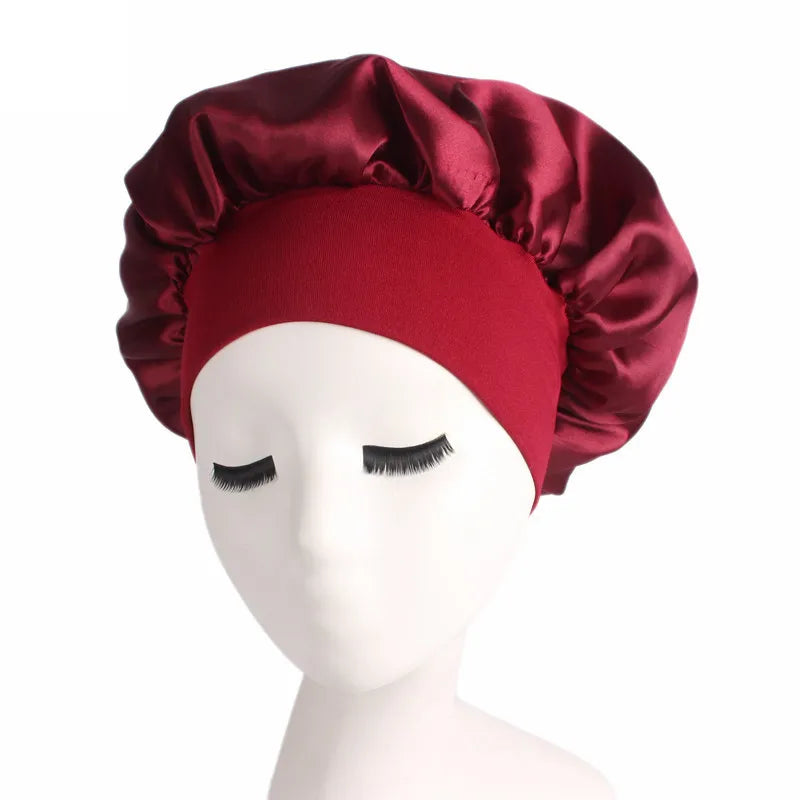 Satin Bonnet Hair Styling Cap Women Night Sleep Head Wrap
